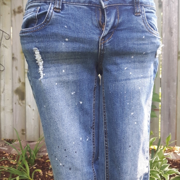 size 1 Dollhouse skinny distressed painted jeans - Picture 4 of 16